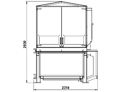 Gradeall GH600 Front View Dimensions