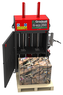 Produce cardboard bales with Gradeall G-eco 250