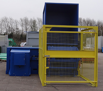 Gradeall G60 Supershort with bin lift and safety cage