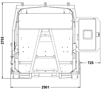 Gradeall GPC S24 Dimensions of Manual load with door opened
