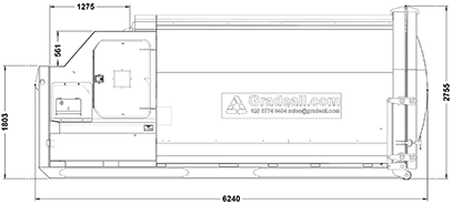 Gradeall GPC S24 Side Dimensions of Manual Load Version