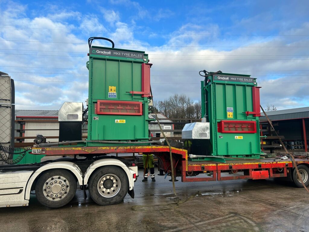 Two new tyre balers for a tyre processor who needs the volume of processing power