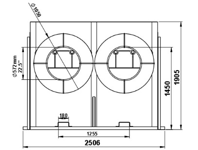 Gradeall Sidewall Holder Front View Dimensions