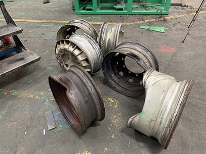 Scrap Lorry Truck Rims separated from tyres
