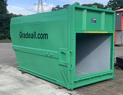 Gradeall C15 chain lift waste container 03
