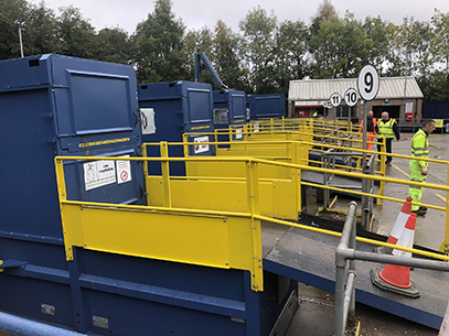 Council compactor, council waste management, amenity site waste management, amenity site compactor, compactor, waste compactor, waste management, g90, g120, g140, waste press, waste container, CHEM, CHEM compliant, Lisburn amenity site, deck loading, dock loading, walk on compactor, the cutts, Lisburn and Castlereagh city council, LCCC,