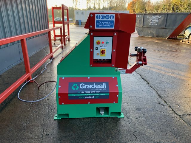 Gradeall Car Tyre Sidewall Cutter located on site.