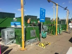 Open top waste compactor for amenity site