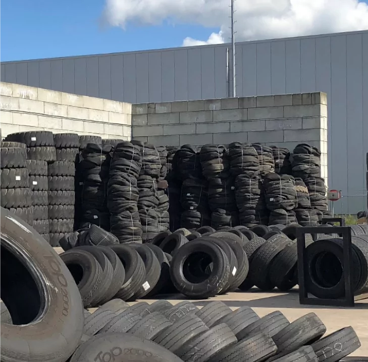 Gradeall Truck tyre bales in CTS perth