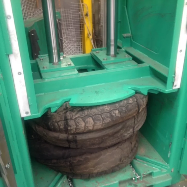 truck tyre baler compacting 12 truck tyres